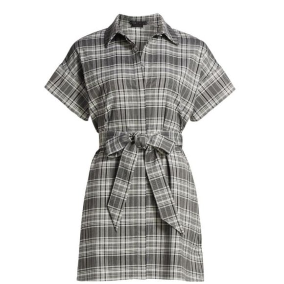 Alice + Olivia Plaid Belted Mini-Dress - Picture 2 of 2